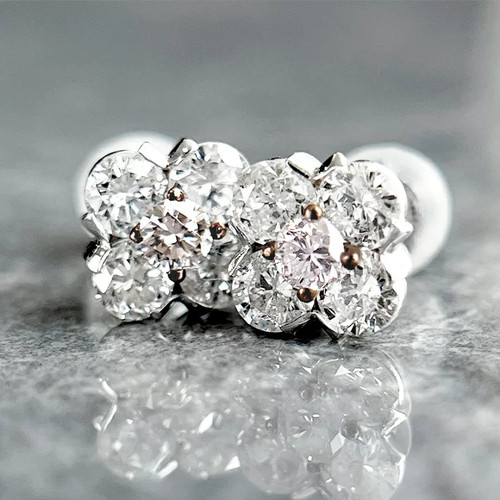 Orecchini fiore diamanti - orecchini,
