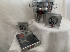 Vintage 4 pezzi Set bar "Martini": secchiello champagne, porta tovaglioli e vassoio cambio