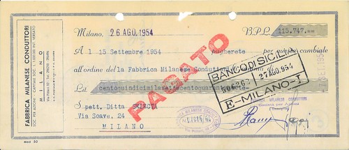 Cambiale intestata fabbrica - cambiale,