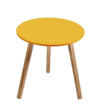 TAVOLINO SALOTTO "LIZZY" MOSTARDA IN BAMBOO, Ø40 CM