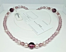 KIARA CIELO VENEZIA 1270 COLLANA DONNA CRISTALLI AMETISTA,PERLE COLTIVATE,45 Cm