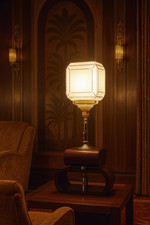 Vintage Art Deco Danish Mid-Century Designer Lamp C-1960s Light Handmade Shade