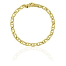 UNOAERRE BRACCIALE da uomo maglia traversino in bronzo placcato oro 24kt  (2494)
