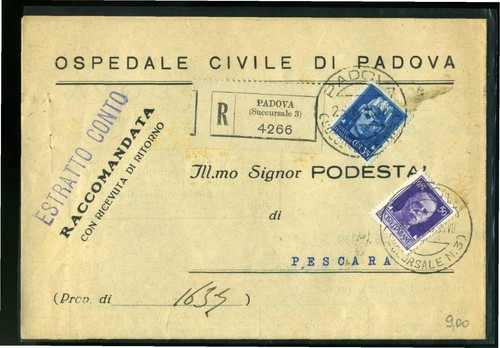 1939 raccomandata 50c - 1939, 50c+35c