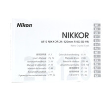 Manuale d'istruzioni Nikon AF-S NIKKOR 24-120mm f/4G ED VR