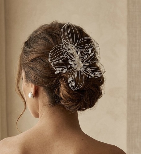 Forcina vintage metallo perla