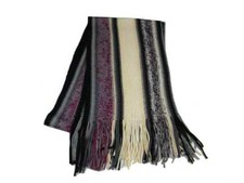 SCIARPA UOMO RIGATA TONI ROSA NERA BEIGE E GRIGIO LANA ACRILICO MODA GIOVANE