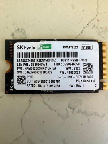 Ssd nvme 512gb - sk, hynix