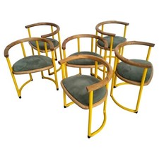 Set of 6 Achillea yellow  chairs by Tito Agnoli for Ycami  70s