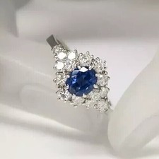 Anello donna aureola zaffiro