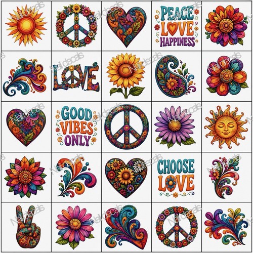 Decalcomanie unghie peace love - unghie,