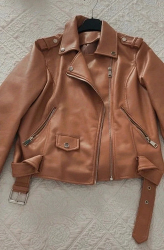 Giubbotto pelle beige - giubbotto,