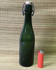  BIRRA MENABREA ANTICA BOTTIGLIA  VETRO VERDE INIZI '900 TAPPO  CERAMICA MARCHIO