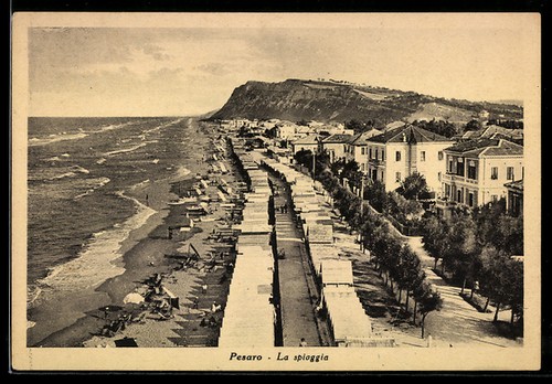 Cartolina pesaro spiaggia - la,