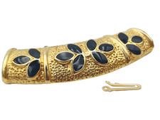 CHIUSURA ANNI '80 PER COLLANA - DORATA CON SMALTO NERO