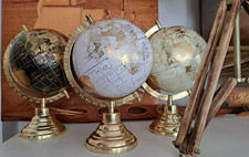 STOCK MAPPAMONDO DECORATIVO da TAVOLO H 28 BASE METALLO SFERA ø 15 IDEA REGALO