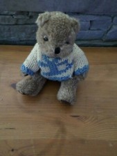 Orso Di Peluche Doudou, 16 Cm, Con Maglione Blu/Bianco, VF TOYS Usato