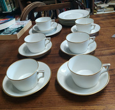 Richard Ginori 1735 6 Tazze the + 6 Piatti Da dolce Mod LUNA Porcellana oro 18pz