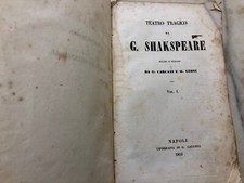 Raro antico libro Teatro tragico di Shakspeare 1852 Giulio Carcano