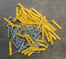 50 Tasselli fischer 10 x 60 con vite mattone cemento muro materiale