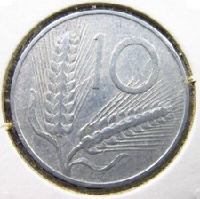 Italy 10 Lire 1952 R Wheat