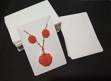 10pz cartoncini espositore x collana, orecchini 9x6cm colore bianco