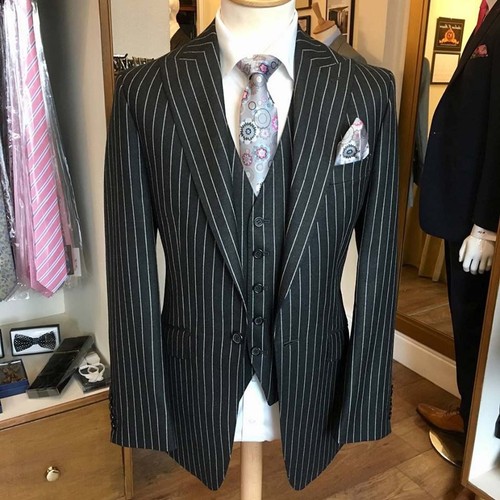 Uomo nero righe abito - righe,