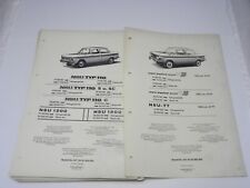 NSU PRINZ TYP 110 1000 TT 1200 C FASCICOLI SCHEMI MOTORE AUTO INCOMPLETI