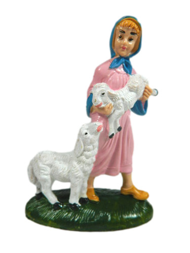 Donna con pecore - pecore, cm