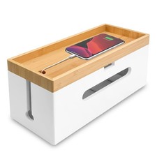 Scatola Nascondi Cavi Elettrici Bambù - Scatola Portacavi Raccogli Cavi - Grande