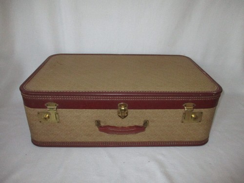 Valigia pelle tweed