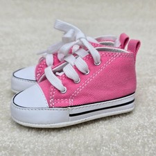 Scarpe sneakers bambino Converse taglia 2 rosa bianco tela all star basse stringate