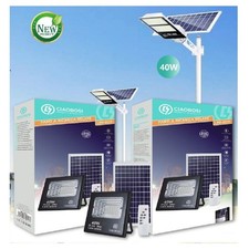FARO FARETTO LED PANNELLO SOLARE FOTOVOLTAICO 40W CON CREPUSCOLARE IP67 LED-9013