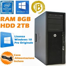 COMPUTER DESKTOP WORKSTATION HP Z210 TOWER PENTIUM 8GB HDD 2TB WIN 10