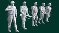 Modellino scala 1/35 seconda guerra mondiale British Marching gruppo 5 figurine stampato in resina