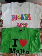 lotto 542 stock 2 T-shirt cotone maglia magliette uomo tg.L souvenir malta