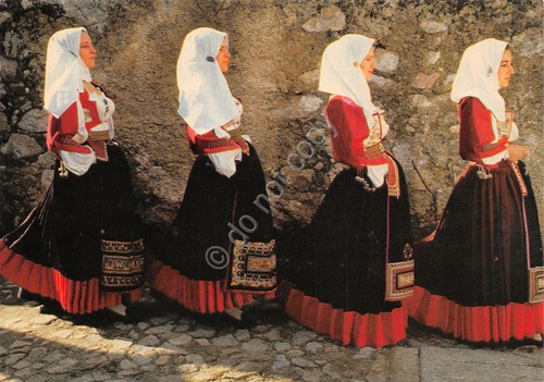 Cartolina costumi tradizionali - costumi,