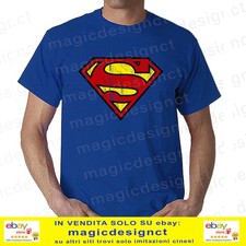SUPERMAN T SHIRT LOGO VINTAGE FUMETTO TSHIRT MAGLIA SUPEREROE fino TAGLIA 5XL
