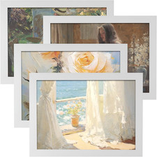 Set Di 4 Cornici per Foto Da 8 Pollici, Cornici Bianco 15X20Cm Con Supporto, Cor