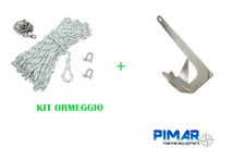 KIT ORMEGGIO ANCORA CATENA CIMA PER BARCA TREFOIL BRUCE IN ACCIAIO FUSO ZINCATO 