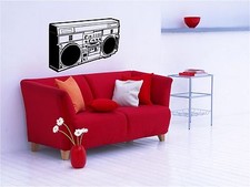 RETRO BOOMBOX / GHETTO BLASTER - ADESIVO DECALCOMANIA DA PARETE