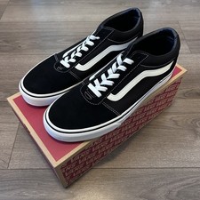 Scarpe da skate Vans Ward nere/bianche scamosciate/tela uomo taglia 12 nuove con scatola