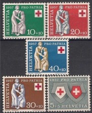 Svizzera 1957 Croce Rossa Salute Infermieri Infermieri Set 5v MNH