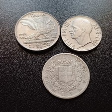 Vecchie Monete Con 1 Lira In