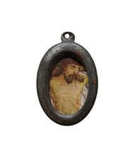 *HH* Cornice Religiosa Votiva Devozionale Miniatura Gesù Cristo Icona Ciondolo