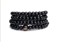 2 Bracciali elastici collana tibetano 108GRANI 6mm rosario preghiera buddista