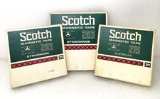 Lotto tre nastri bobina nastro magnetico Scothc magnetic tape 203 vintage music