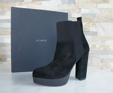 Vic Matie Tg. 40 Plateau Stivaletti Scarpe Stivali Nero Nuovo Origin.
