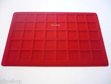 VASSOIO GRANDE COLORE ROSSO PER 40 MONETE CON UN DIAMETRO FINO 33 mm