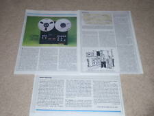 Tandberg TD 20a-SE Open Reel Review, 3 pgs, 1982, bello!